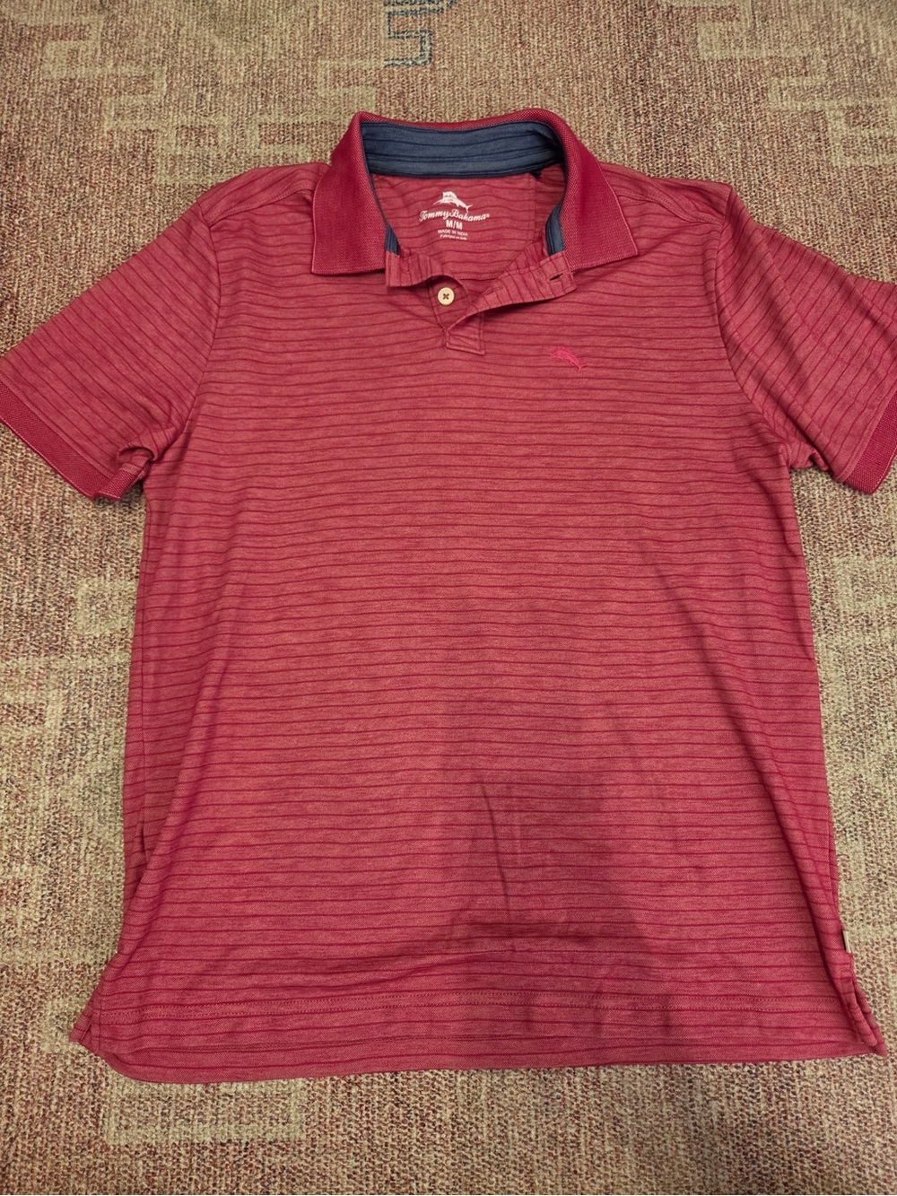 Men’s medium Tommy bahama red striped polo like new
